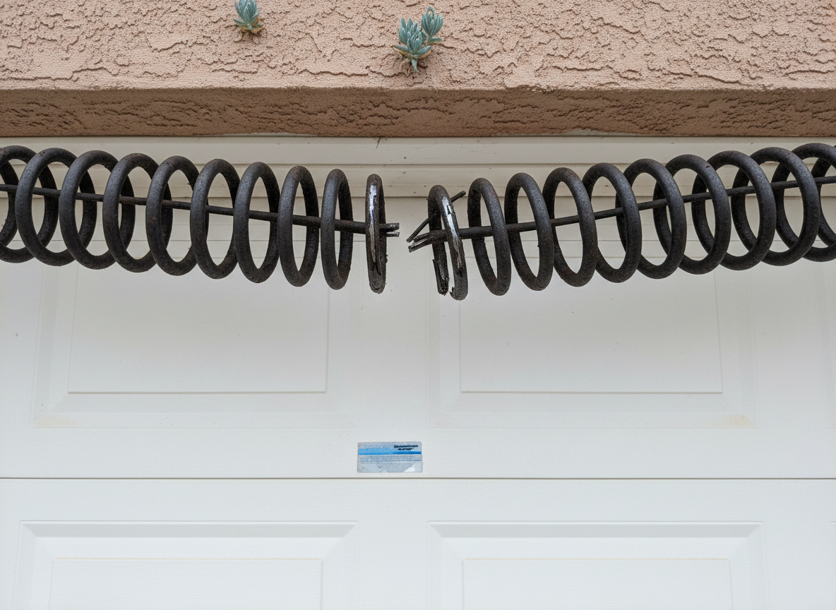 What should I do if a spring breaks? Stop operating the door and keep clear of the spring and door. Do not attempt to remove or adjust the spring yourself; cont