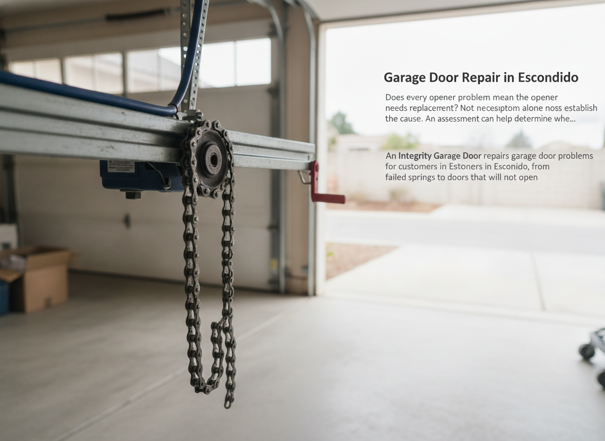 Does every opener problem mean the opener needs replacement? Not necessarily. A symptom alone does not establish the cause. An assessment can help determine whe