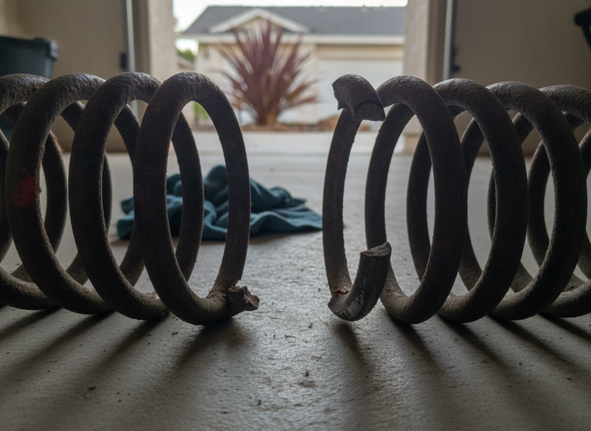 What does a garage door spring do?