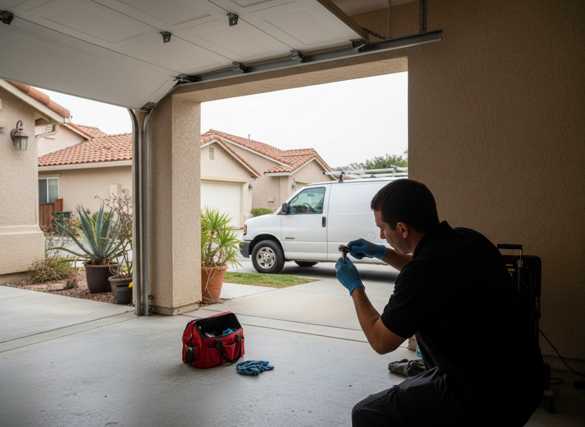 What does routine garage door maintenance involve?