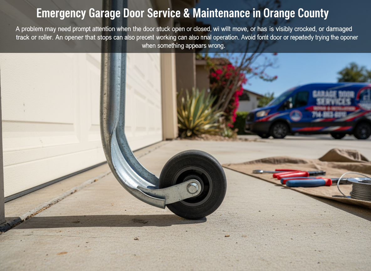 What counts as an emergency garage door problem?