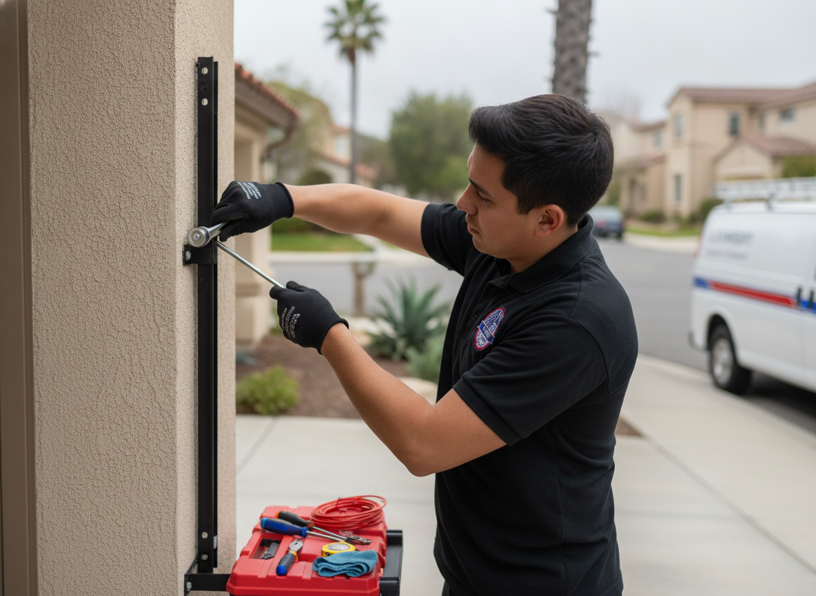 Repair or replacement Some listed services address repairs, while others involve replacing a component. For example, An Integrity Garage Door offers track repai