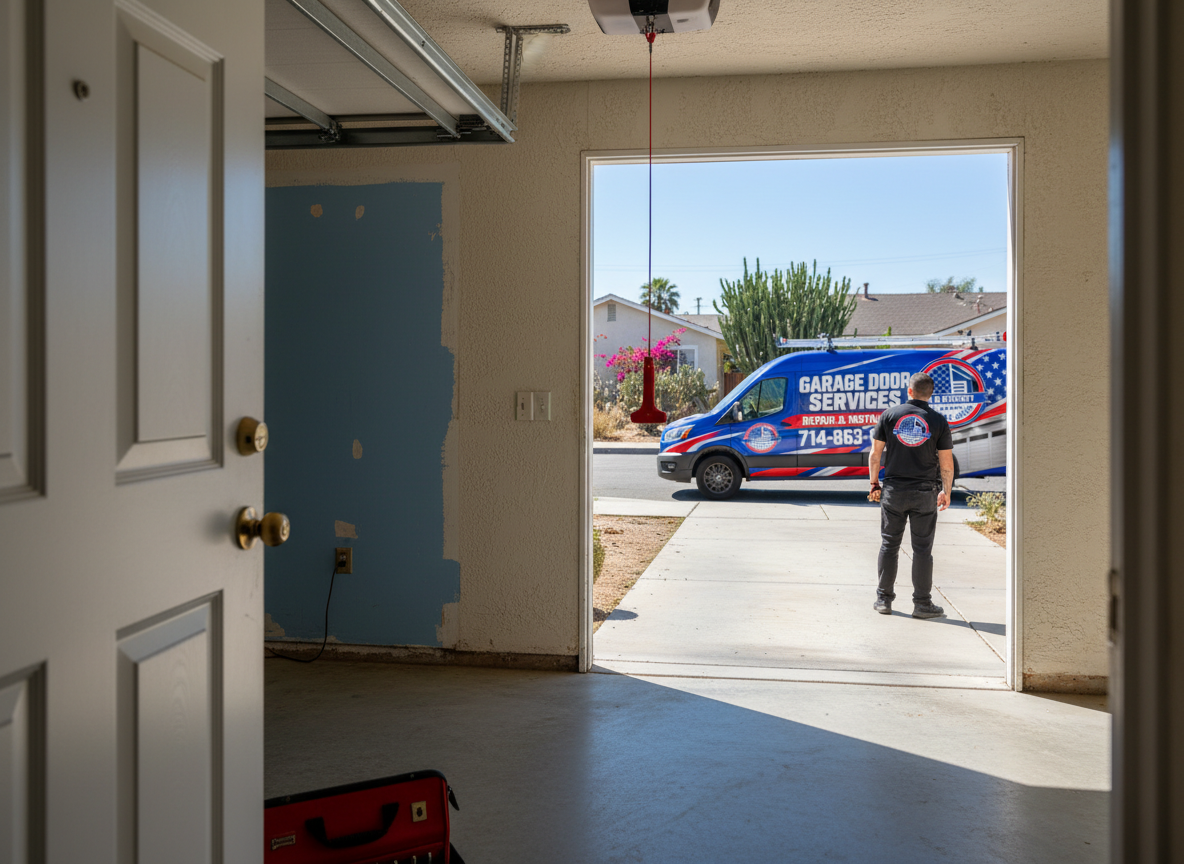 What should I do if my garage door is stuck open or closed? Stop using the opener, keep people and vehicles clear, and avoid forcing the door. Contact the compa