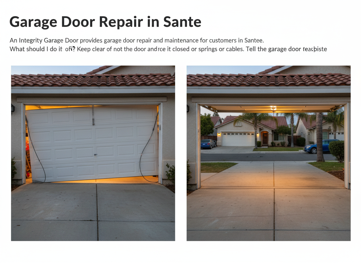 What should I do if the door is stuck open? Keep clear of the door and do not try to force it closed or adjust its springs or cables. Tell the garage door profe