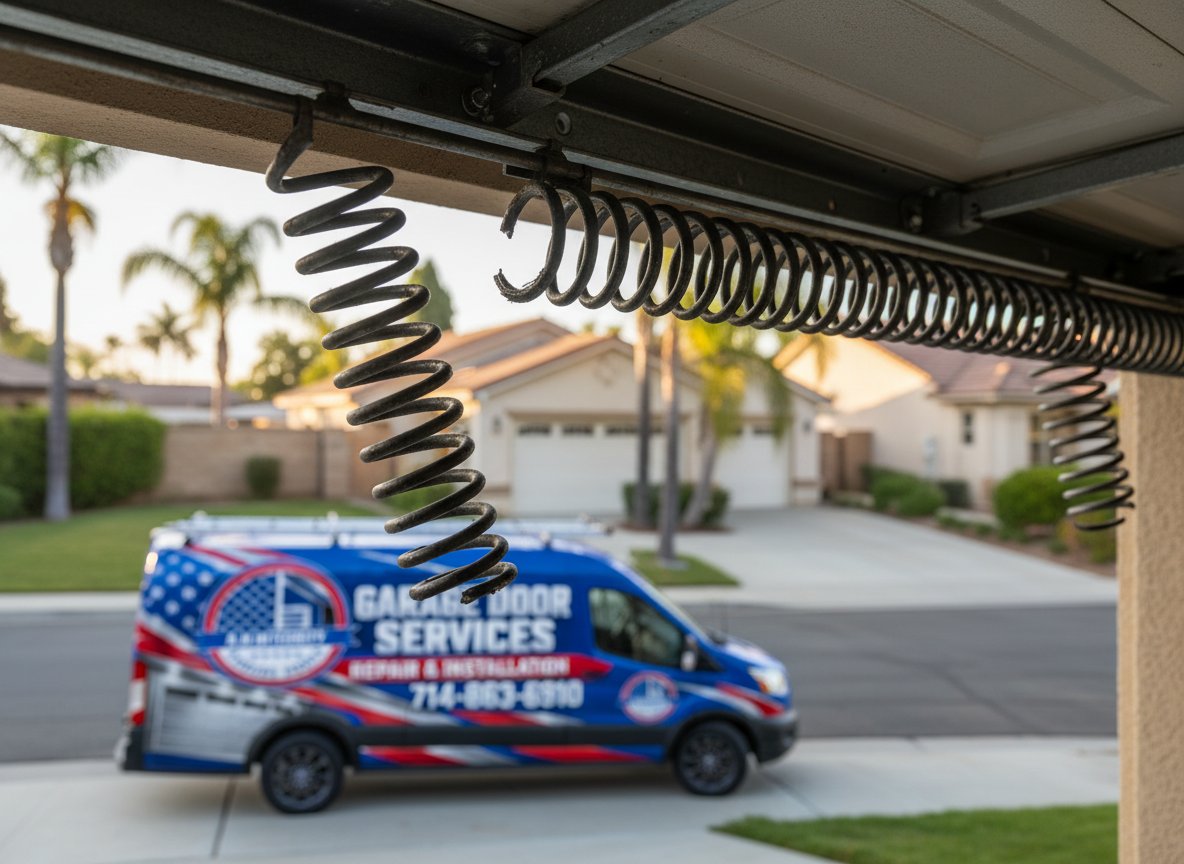 Does An Integrity Garage Door replace broken garage door springs in Orange County? Yes. Broken garage door spring replacement is a listed service, and Orange Co
