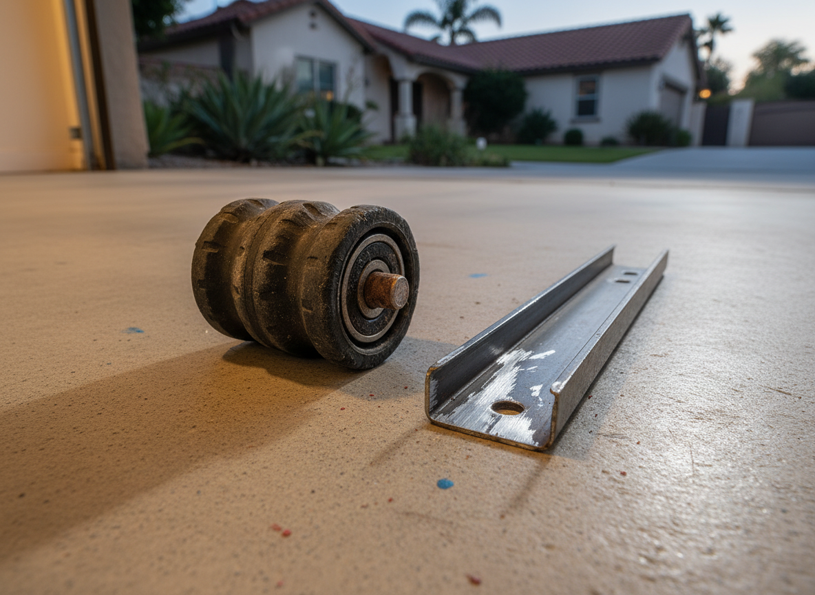 Can I keep using the door if it is making noise? A new or worsening noise can signal a mechanical problem. If the door shakes, moves unevenly, or the sound come