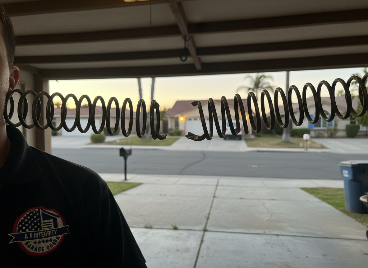 Can a garage door spring be repaired? A broken spring generally calls for replacement rather than an adjustment. Springs can be under significant tension, so do