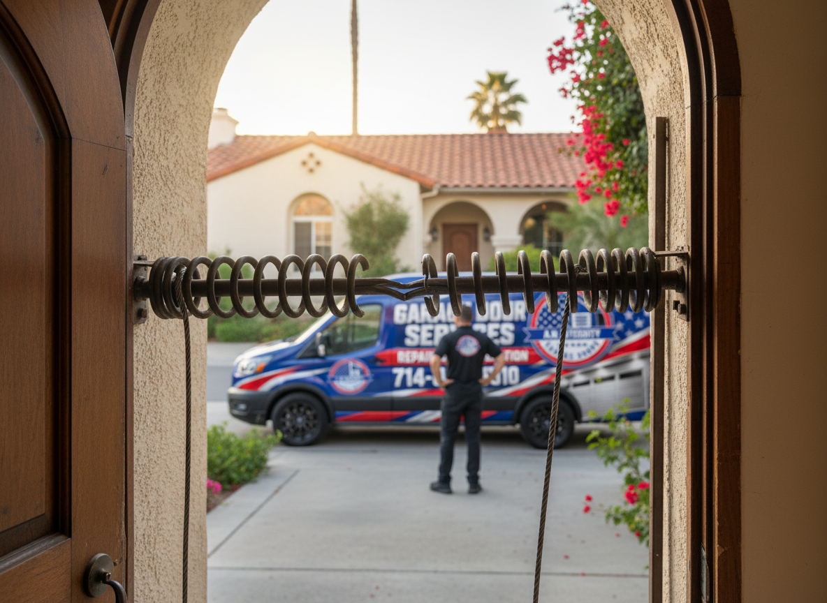 Can I repair a broken spring or cable myself? Spring and cable work can involve components under tension. Do not attempt to remove or adjust them yourself; arra