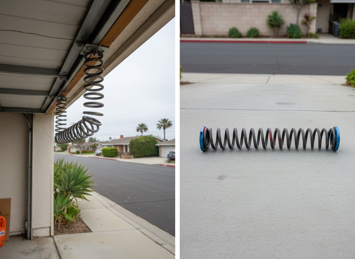 Can a broken spring be repaired at home? Spring work can be hazardous because of the tension involved. Do not attempt to adjust or replace a spring yourself; ar