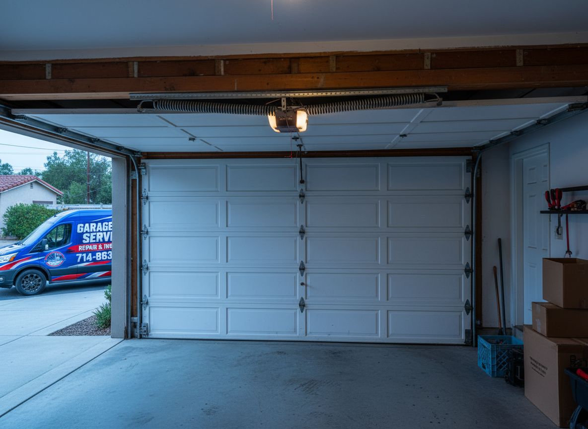 Should I try to replace a broken spring or cable myself? No. Springs and cables can be under tension, and a garage door can be heavy. Avoid handling those parts